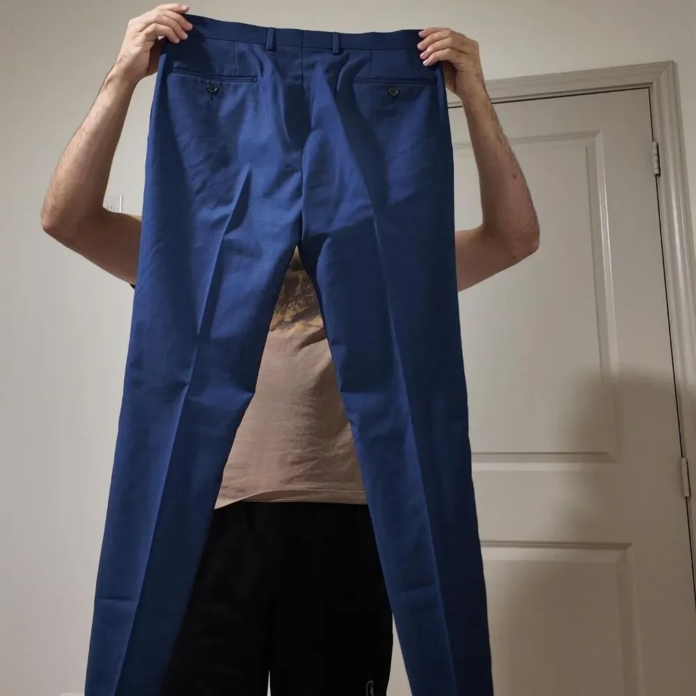 Calvin-klein Men's Navy and Blue Tailored-trousers